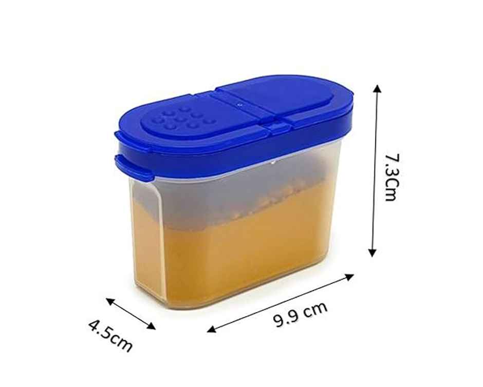 Mahaware Modular Wonder Spice Sprinkler | Fridge safe Container | 150ml (Set of 12) (Blue)