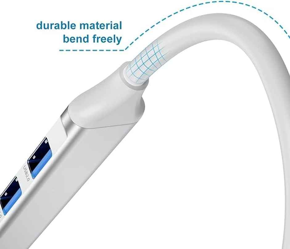 Sounce 4 In 1 Portable Usb C Hub (Type-C To 4 Usb-A Ports) With Aluminum Shell, White