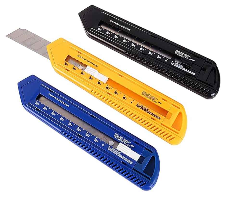 ABK Box Cutter - 25 Mm | Heavy Duty (Colour May Vary)