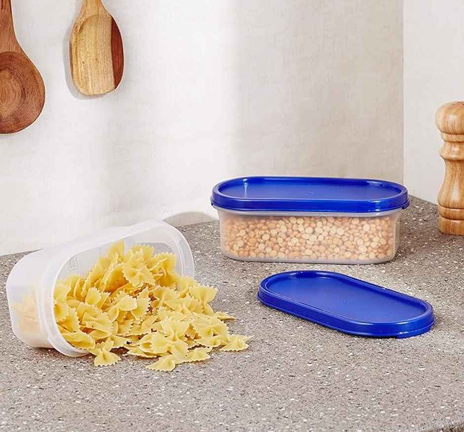 Mahaware Modular Space Saver Oval Container 600ml (Set of 4) (Blue)