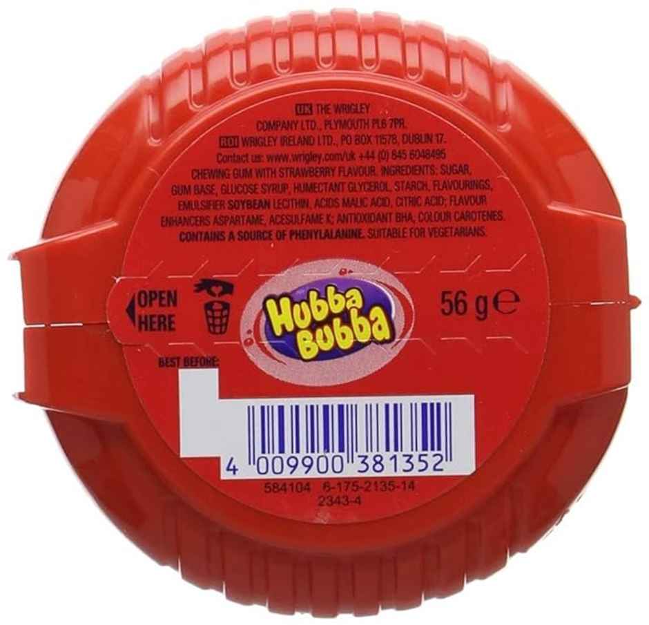 Wrigley's Haubba Bubba Snappy Strawberry Mega Long Chewing Gum