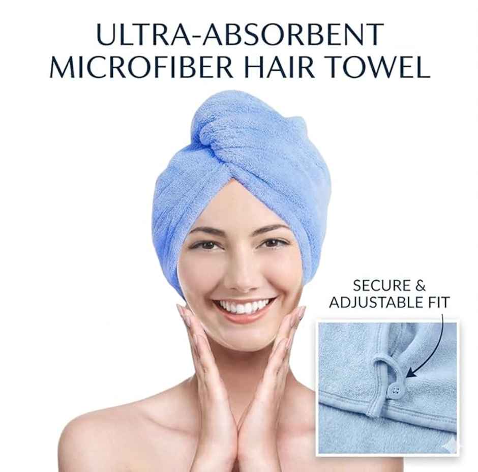 Bronson Professional Hair Wrapper Towel for Quick Hair Drying With Microfiber Multicolor