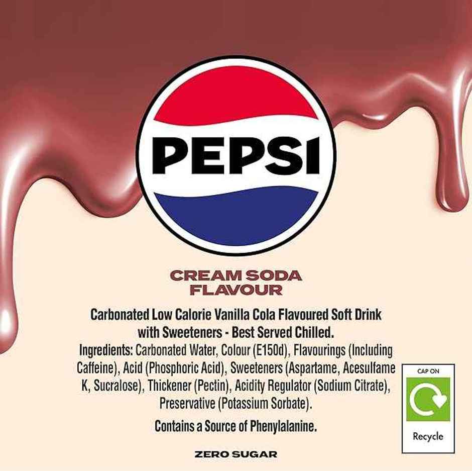 Pepsi Uk Zero Sugar Cream Soda | Cold Drink