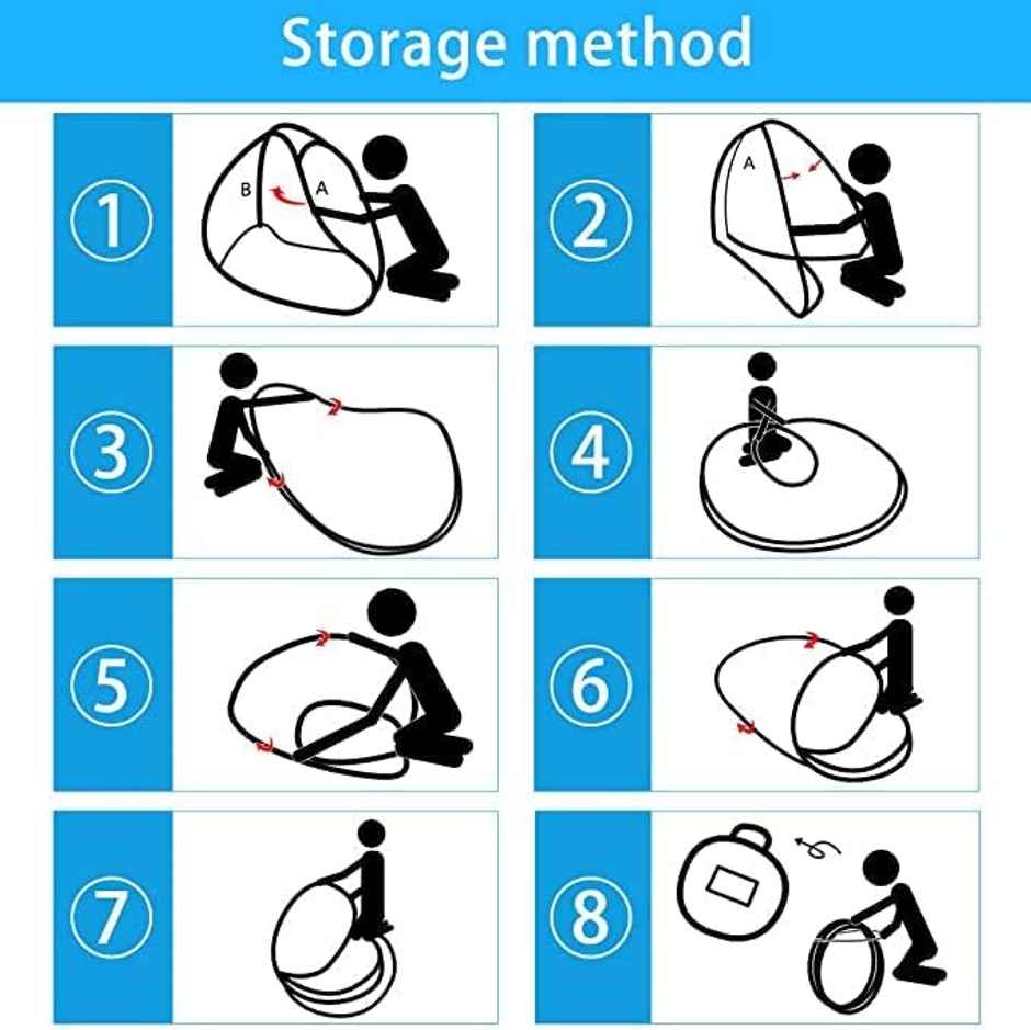 Kuber Industries Foldable Nylon Mosquito Net For Double Bed | Blue - 6.5 x 4 ft