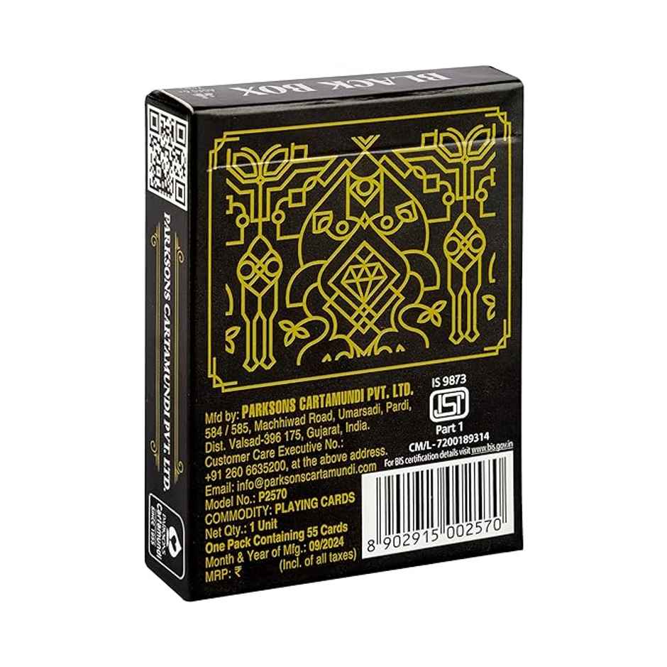 Parkson Cartamundi Pro Poker size Plastic Playing Cards | Black Box