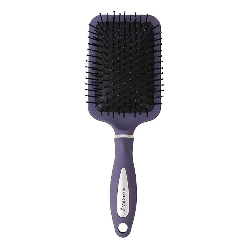 Midazzle Premium Paddle Purple with Silver Grip Hair Brush |MIHB0022 | Assorted