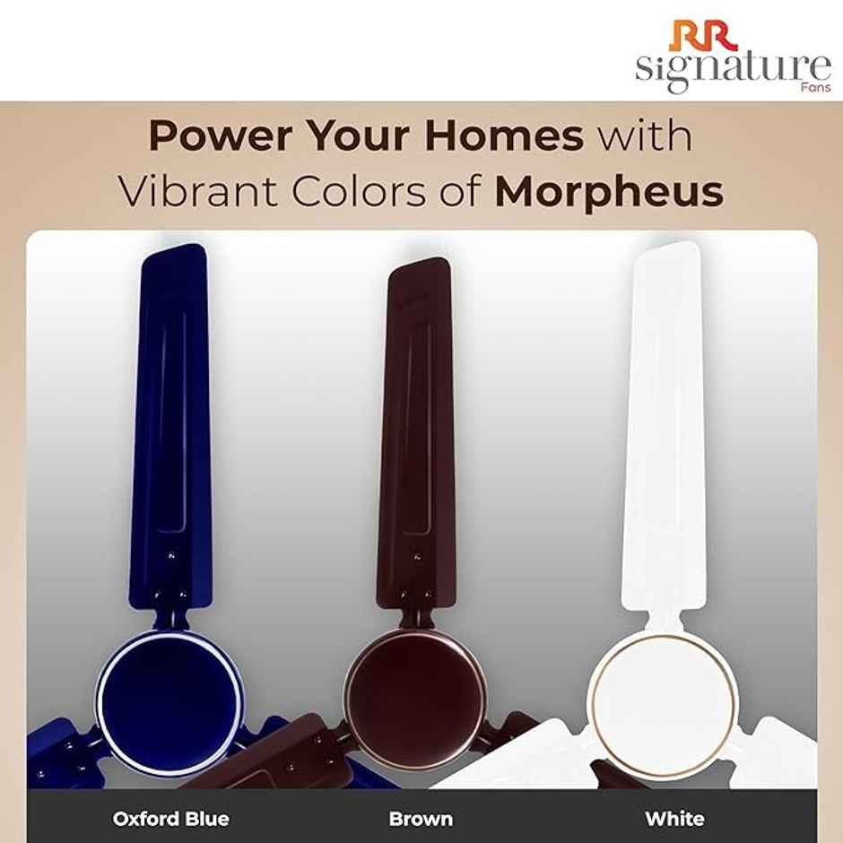 RR Signature Morpheus Ceiling Fan, 1200mm, Star-Rated BEE Certified, High Speed, Brown