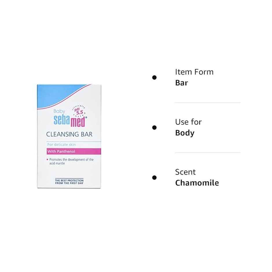 Baby Sebamed Cleansing Bar | pH 5.5 | Newborn bathing | Soap Free | Tear Free