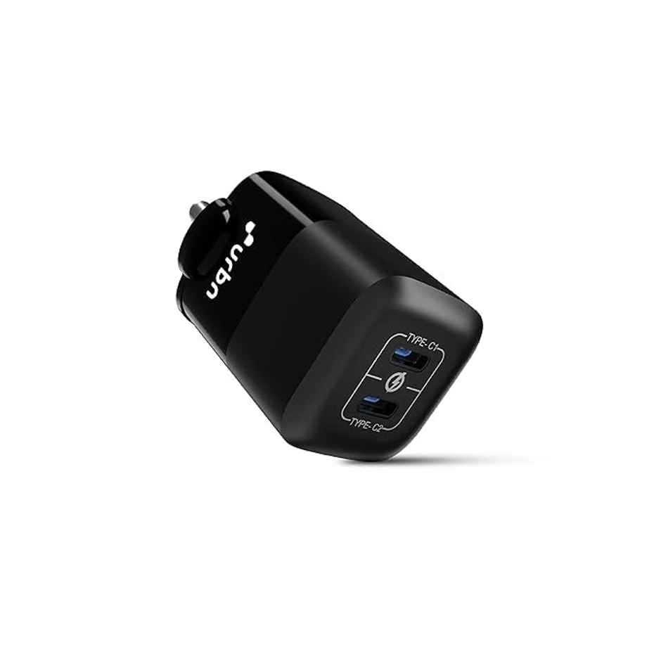 URBN 40W (20W + 20W) Dual Port USB-C (Type C) Wall Charger(Black)