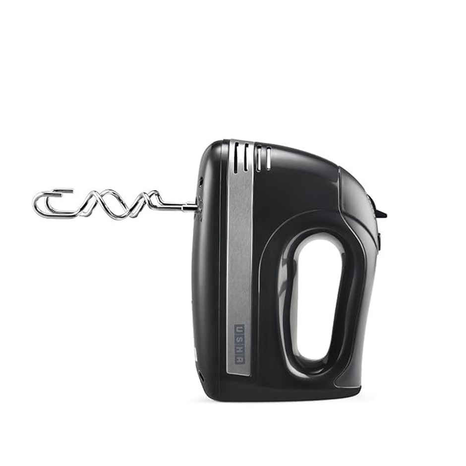 Usha Hand Mixer 3732 (300W Copper Motor, 5-Speed, Turbo, Smart Storage Box, Stainless Steel Finish)