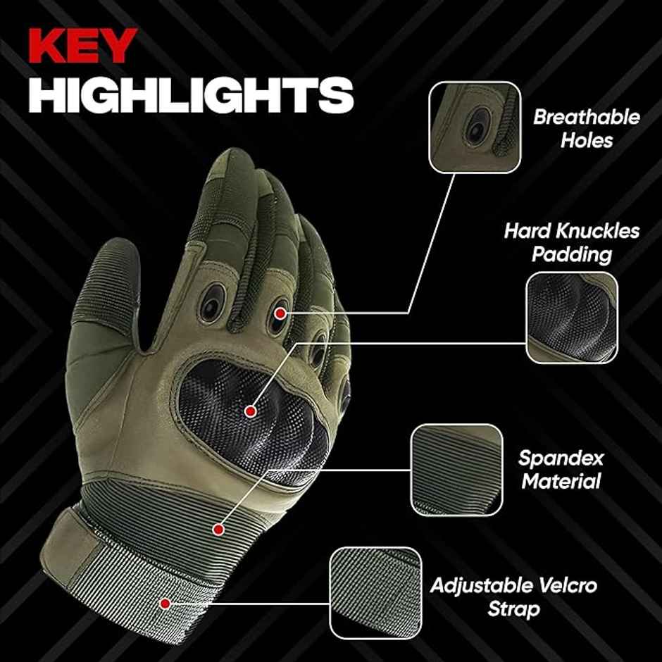 AutoGuys FF|2 Half|Finger Bike Riding Gloves Knuckle Armour Hand Gloves Washable | Size | XL, Green