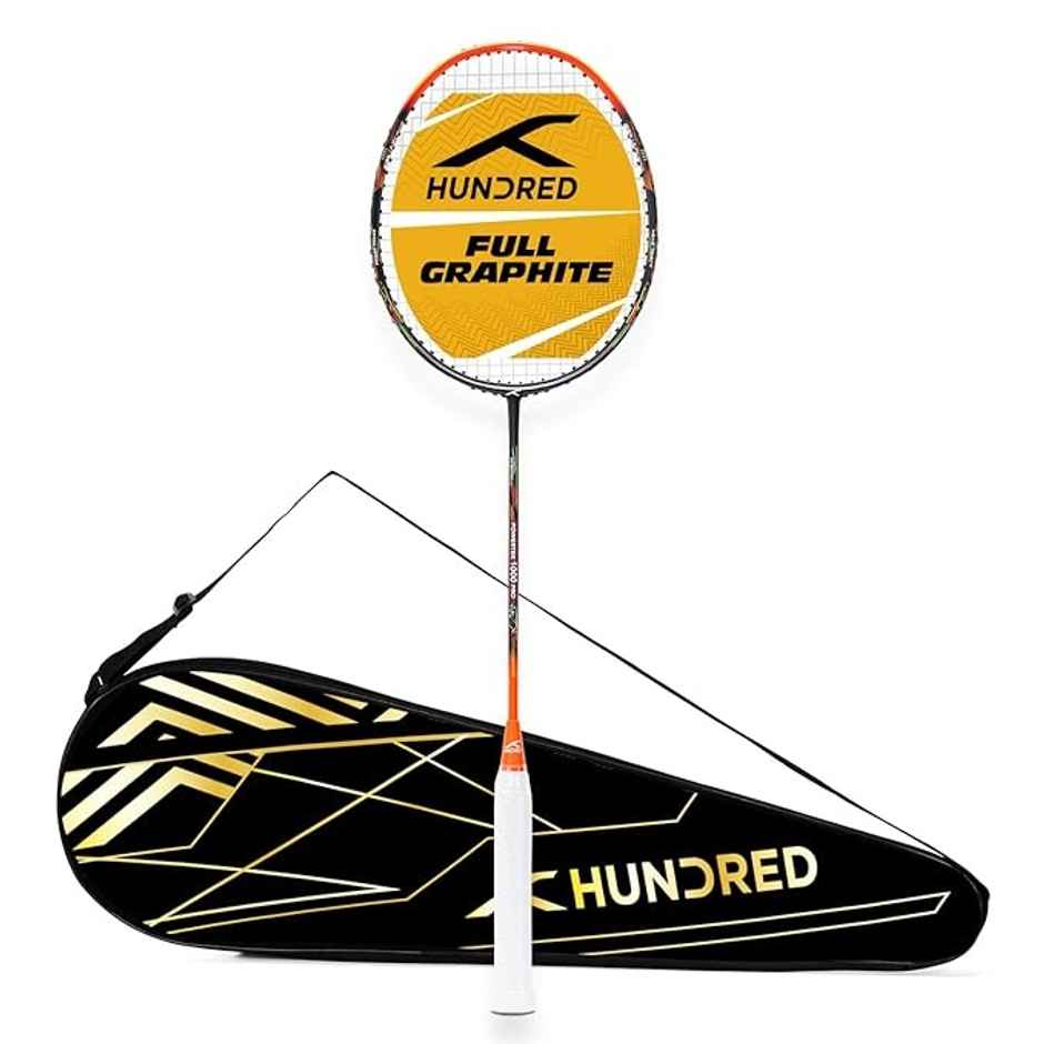 Hundred Powertek 1000 Pro Strung Aluminium & Graphite Badminton Racket With Full Cover