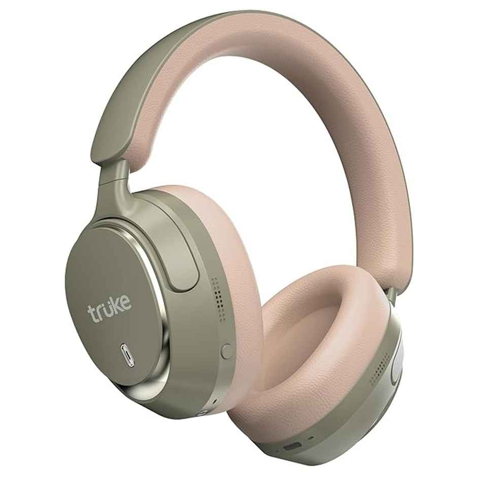 truke Aura Bass headphone w/ 40mm Drivers, 50Hrs playtime, Low Latency, ENC, Deep Bass | Green