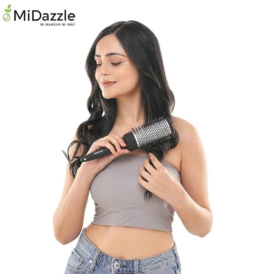 Midazzle Professional Blow Dry Hot Curl Hair Brush with Ionic Technology |MIHB0030