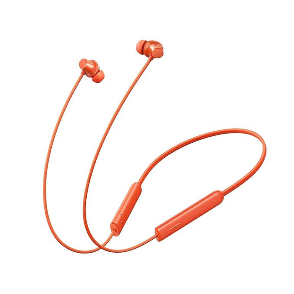 realme Buds Wireless 5 Lite in ear Bluetooth Neckband with 12.4 mm Dynamic Bass Boost | Cyber Orange