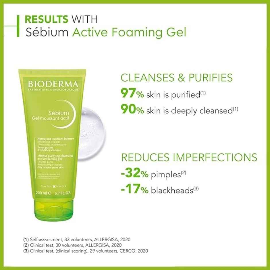 Bioderma Sebium Gel Moussant Oily Skin Actif Cleanser With Salicylic And Glycolic Acid