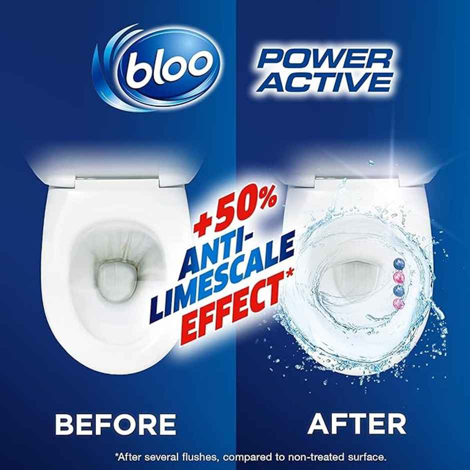 Bloo Active Lemon Solid Toilet Rim Block | 4 In 1 Toilet Cleaners With Anti-Limescale