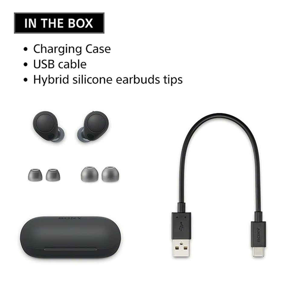 Sony WF-C700N Noise Cancellation Bluetooth Earbuds with Mic, TWS, Up to 20Hrs Battery, Adaptive Sound Control- Black