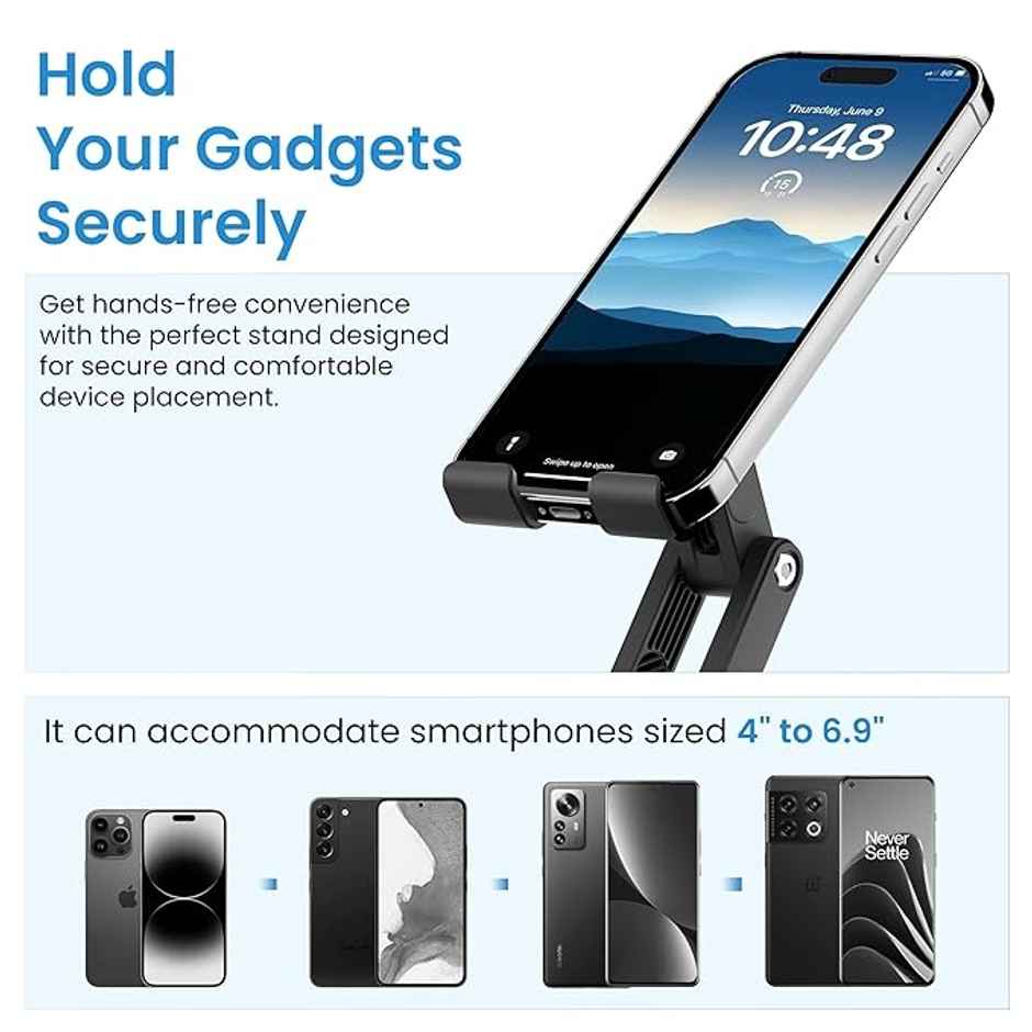 Ambrane 360 Rotation, Foldable Design Mobile Stand With Stable Metalic Round Base,(Twistand 360)