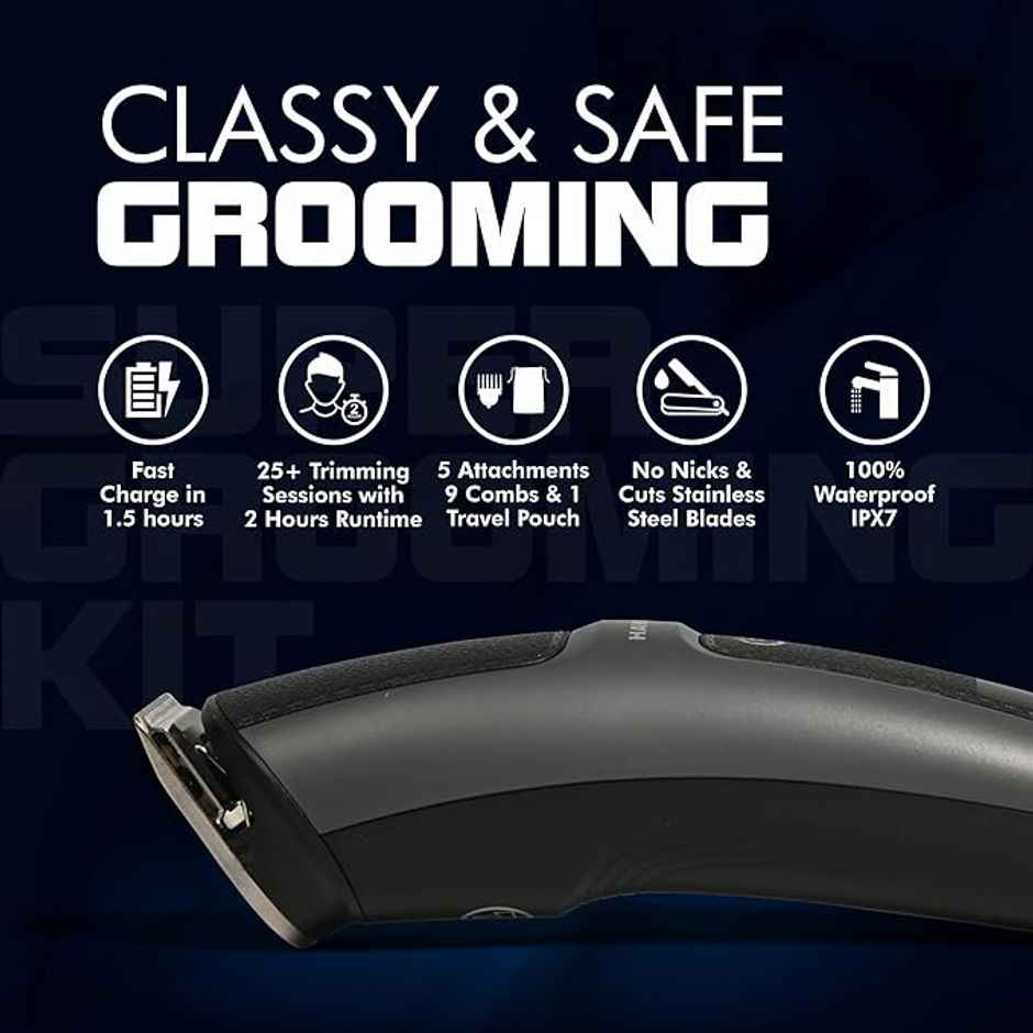 Havells Super Grooming Kit GS8714 | 15 In 1 | Full Body Groomer For Men | 120 Min Of Run Time | Fast Charge