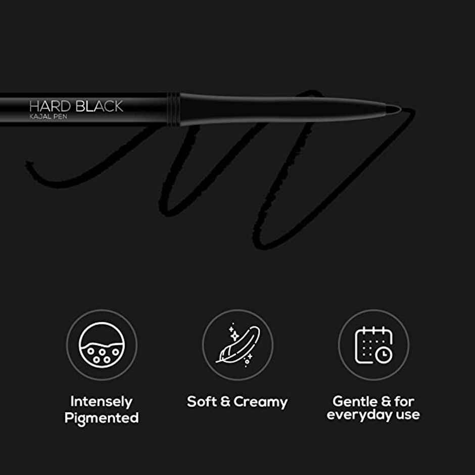 Renee Hard Black Kajal Pen With Sharpener