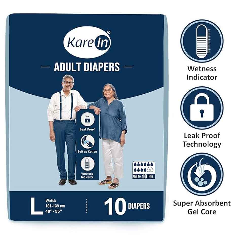Kare In Premium Adult Diapers | Large - Waist Size 101-139 cm