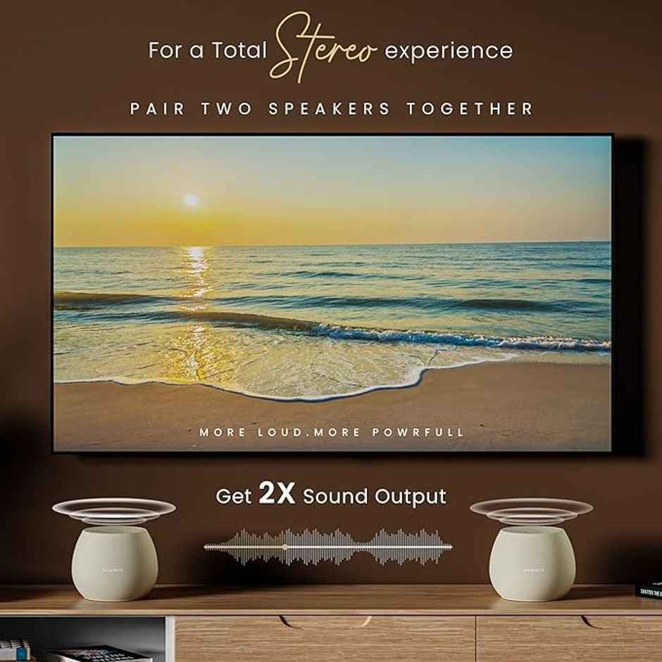 Hammer 5W Drop Bluetooth Indoor Speaker With Twin Pairing| 100hrs Standby Time| 1200 Mah Beige