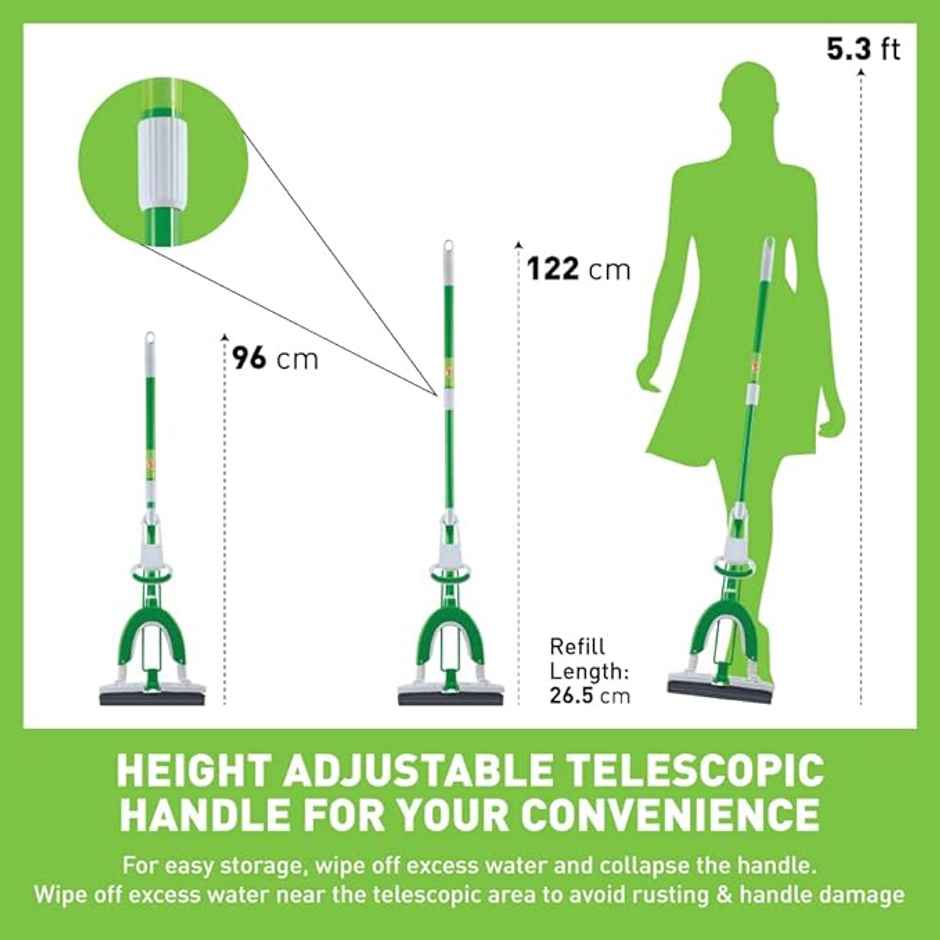 Scotch-Brite Butterfly Mop - with Butterfly Squeezing Mechanism | Comes with 1 Additional Refill