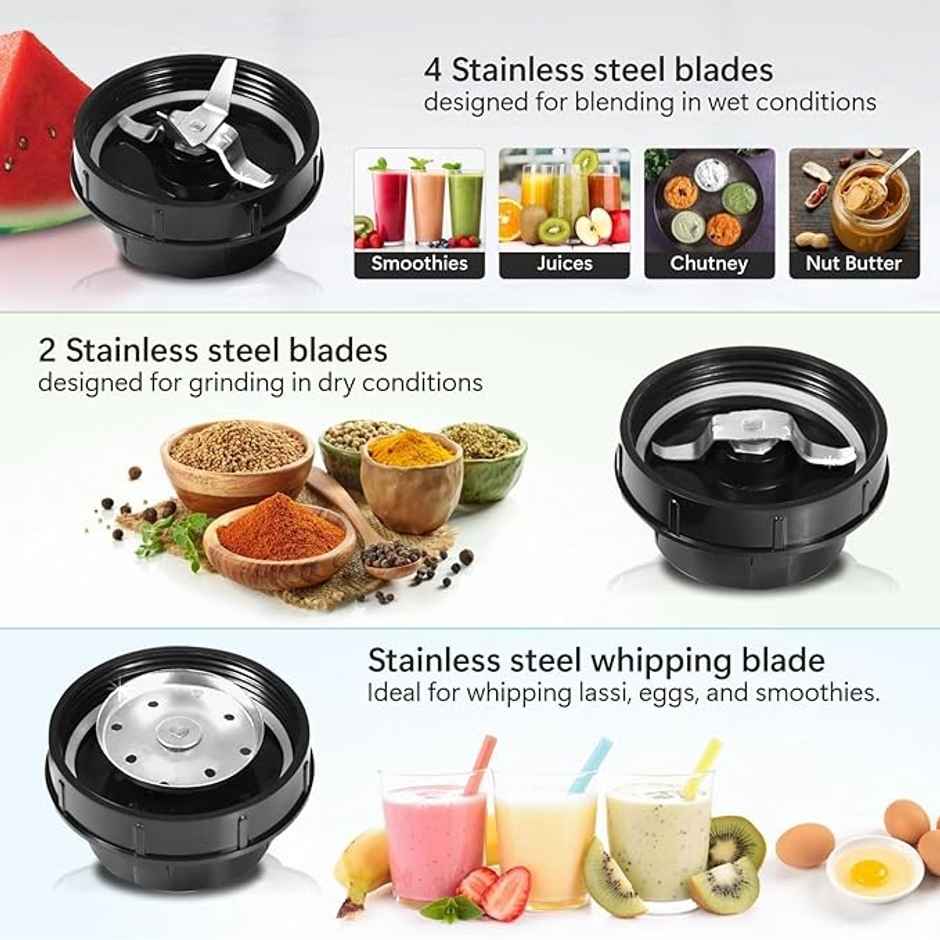 Rico 400 W Blender made with Japanese Technology for Smoothie & Juices| 5 Unbreakable Jar | 3 Blade