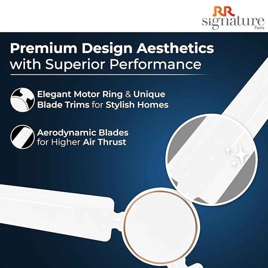 RR Signature Morpheus Ceiling Fan, 1200mm, Star Rated, High Speed, White