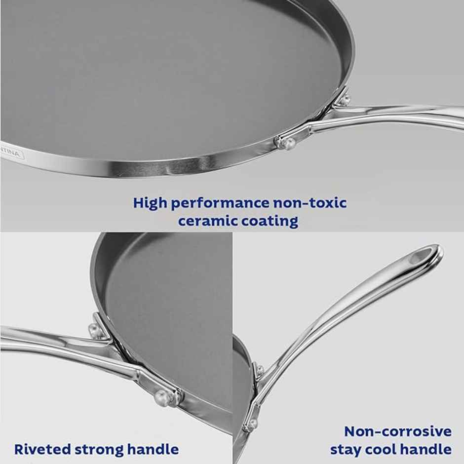 Tramontina Fusao Triply Ceramic Dosa Tawa | 28 cm | Induction Compatible