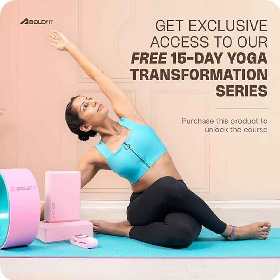 BOLDFIT Yoga Wheel | Stretching, Back Bends, Exercise Roller, Yoga Accessory for Home Workout |Blue