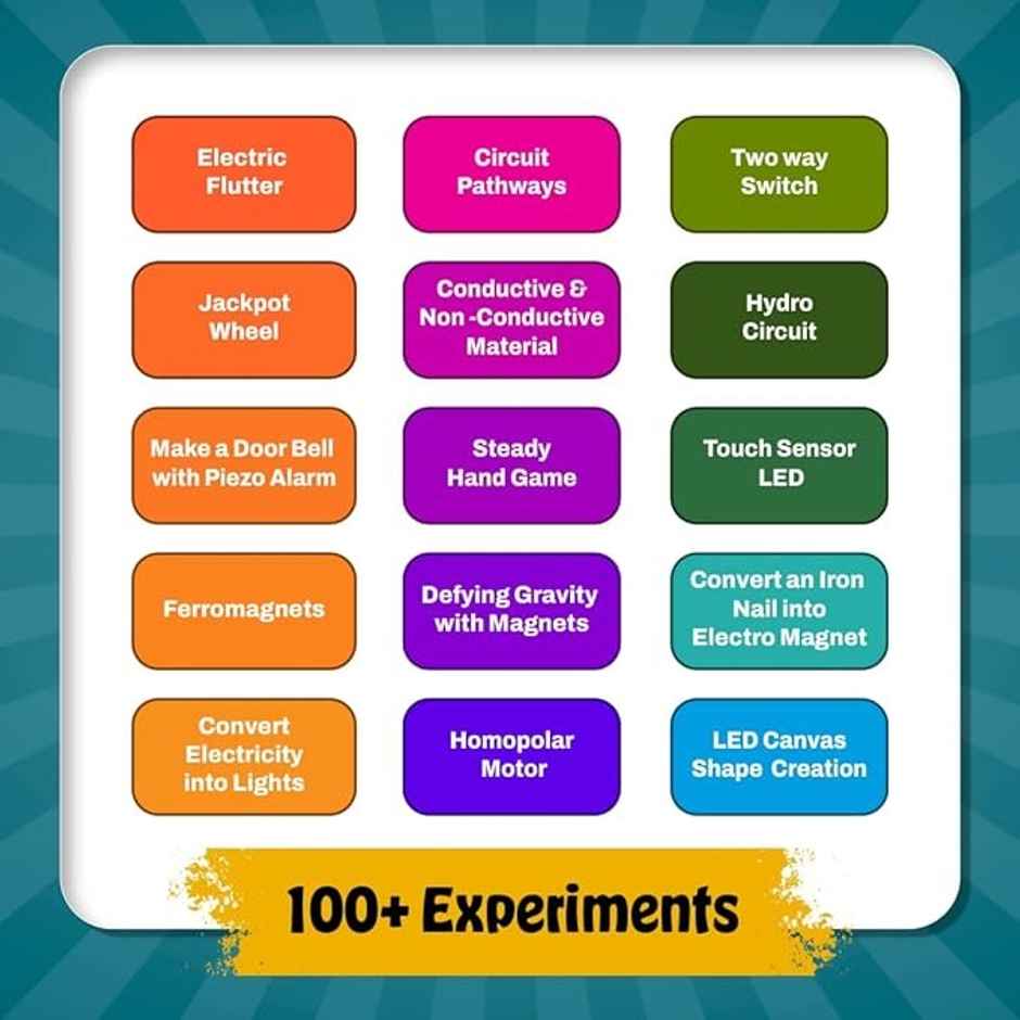 Physics Wallah Curious Jr. Electricity & Magnetism Science Projects Kit | Multicolor