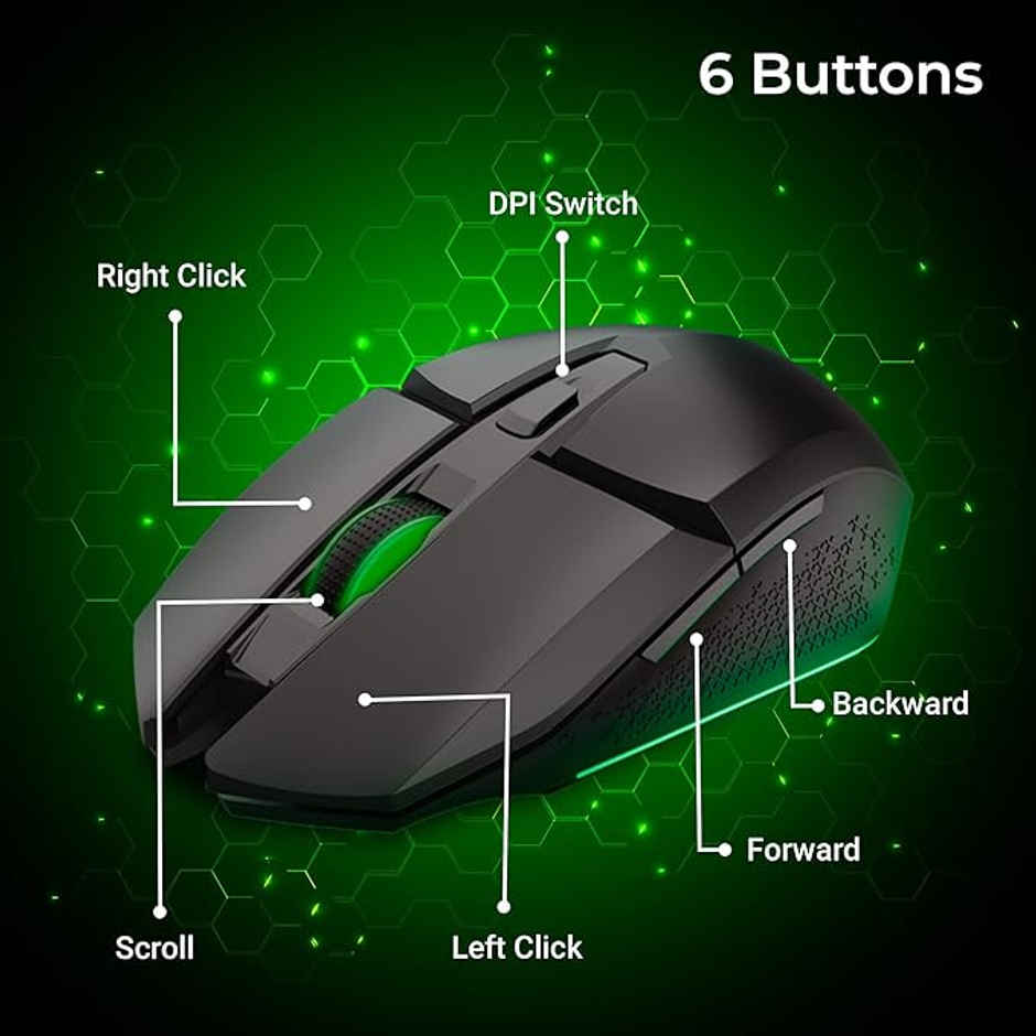 Zebronics Shark Lite Gaming Mouse, 4600Dpi, Comfortable & Ergonomic, Rgb Lights, 6 Buttons