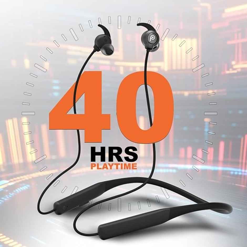 Probuds N32 Wireless Bluetooth Neckband | with Mic | 40+ hrs Playtime | ENC | In Ear | Black