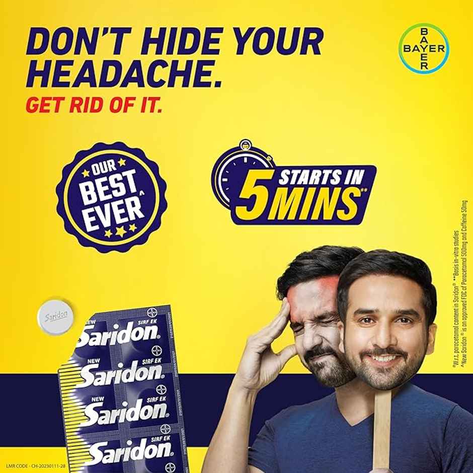 New Saridon Tablet No.1 Headache Relief Specialist For Fast Headache Relief