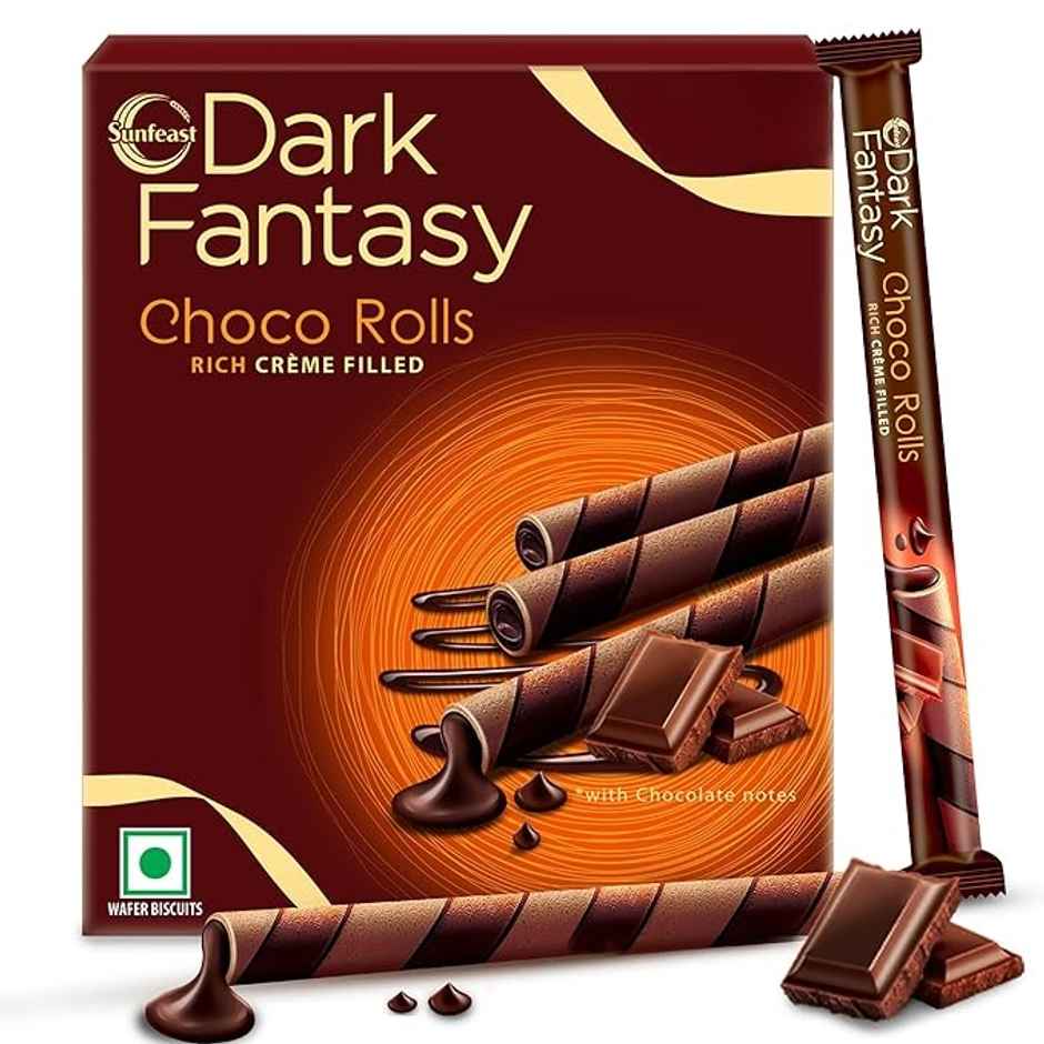 Sunfeast Dark Fantasy Choco Rolls | Crunchy Wafer Rolls