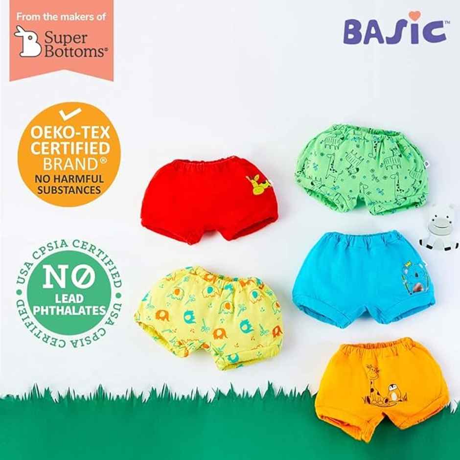 SuperBottoms Basic Unisex Bloomer 3-4Y | 100% Pure Cotton Super Soft Innerwear