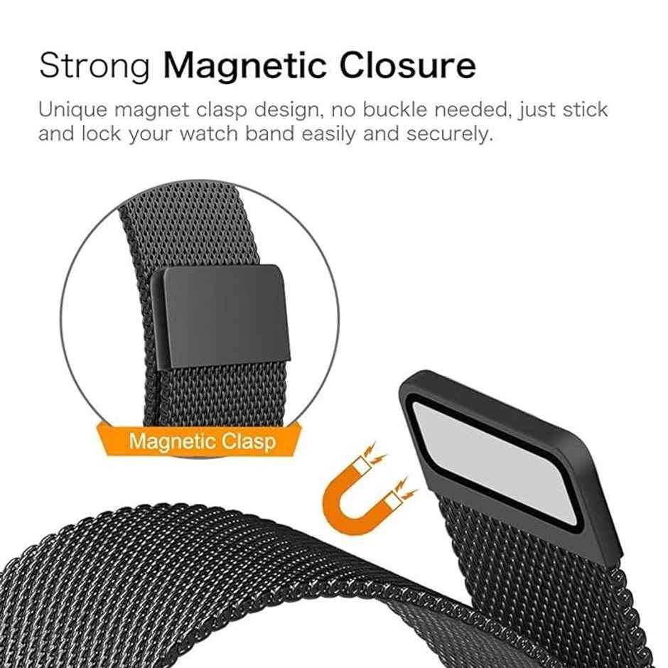 Sounce Stainless Steel Mesh Band for iWatch 42 mm|44 mm | Adjustable Loop for Series 6|5|4|3|2|1|SE