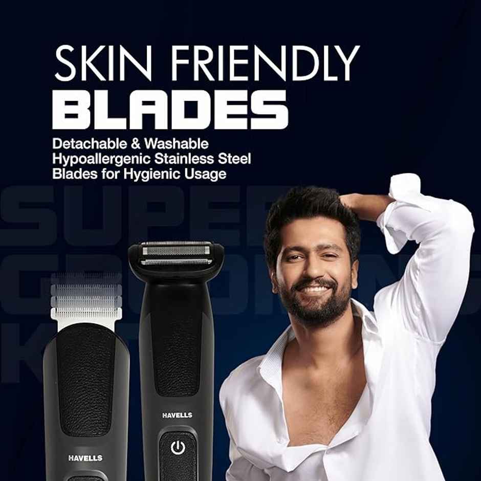 Havells Super Grooming Kit GS8714 | 15 In 1 | Full Body Groomer For Men | 120 Min Of Run Time | Fast Charge
