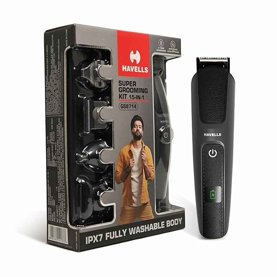 Havells Super Grooming Kit GS8714 | 15 In 1 | Full Body Groomer For Men | 120 Min Of Run Time | Fast Charge