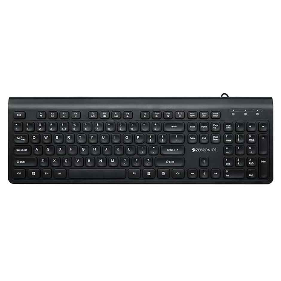 Zebronics K51 Wired Keyboard With 105 Keys, 1.3M Cable Key Usb Interface Slim Plug And Play (Black)