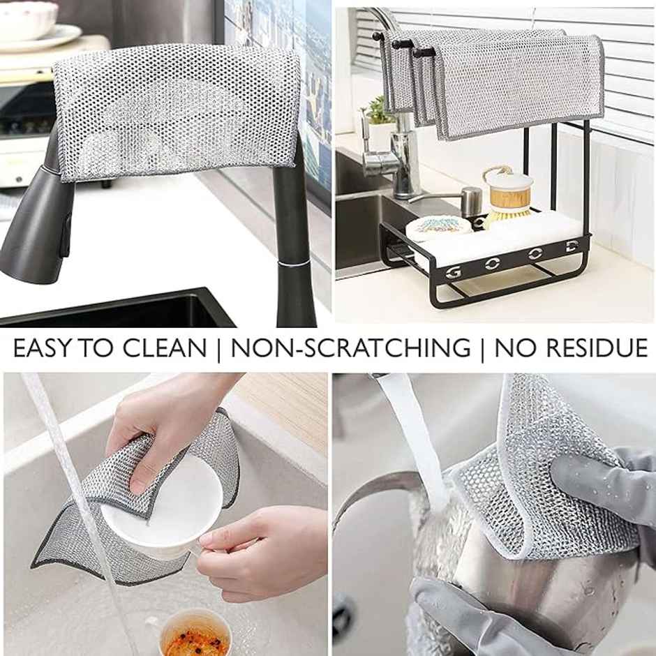 Capsicum Multipurpose Steel Wire Dishwashing Rags; Pack Of 6