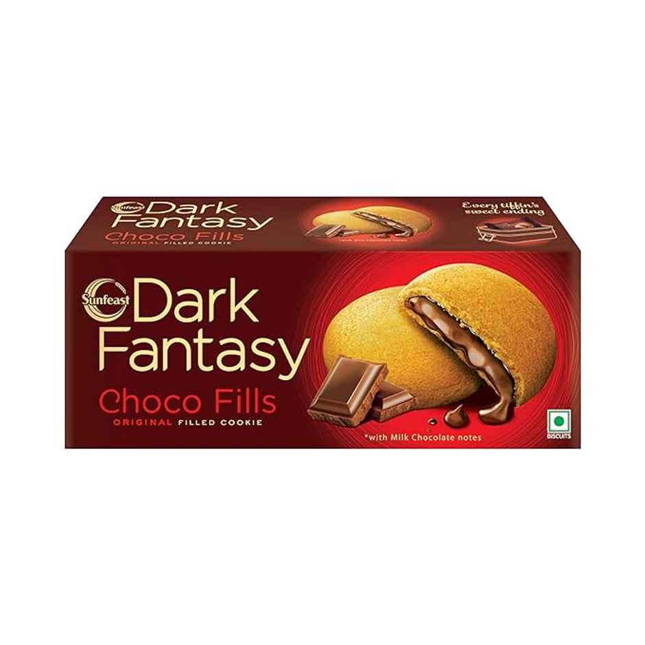 Sunfeast Dark Fantasy Choco Fills, Original Filled Cookies with Choco Creme | Perfect Snack