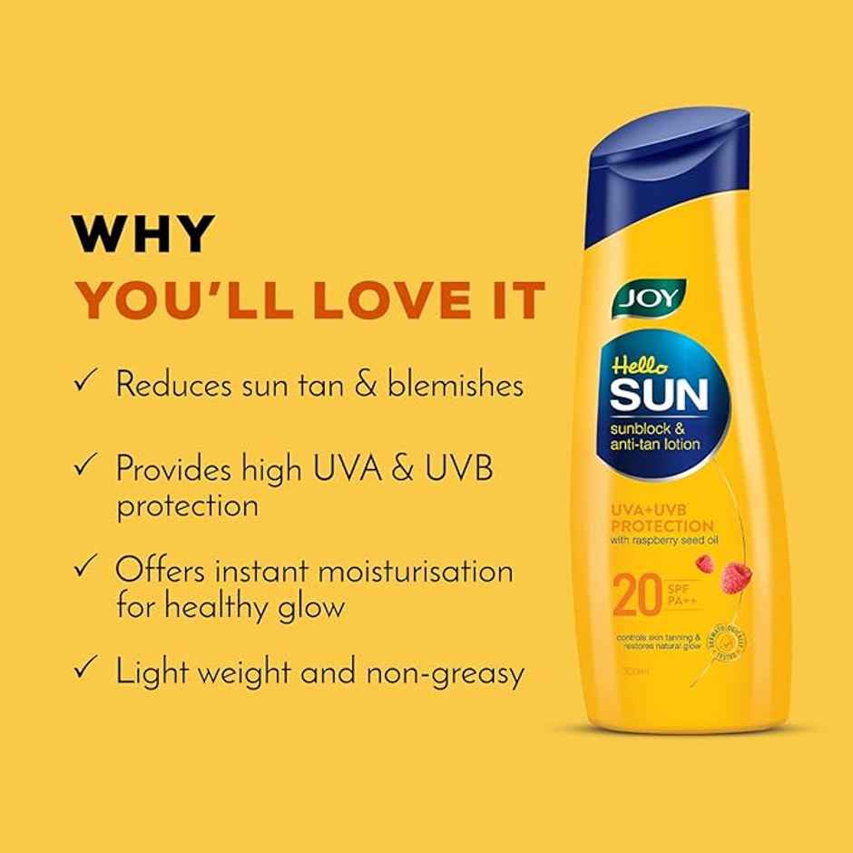 Joy Anti Tan Sunscreen Lotion For Body With SPF 20 PA++