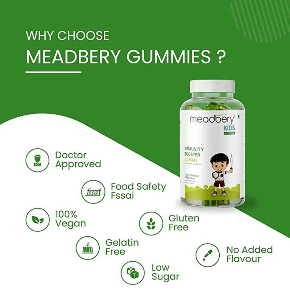 Meadbery Immunity Multivitamin Gummies Herbal Supplements For Kids & Adults