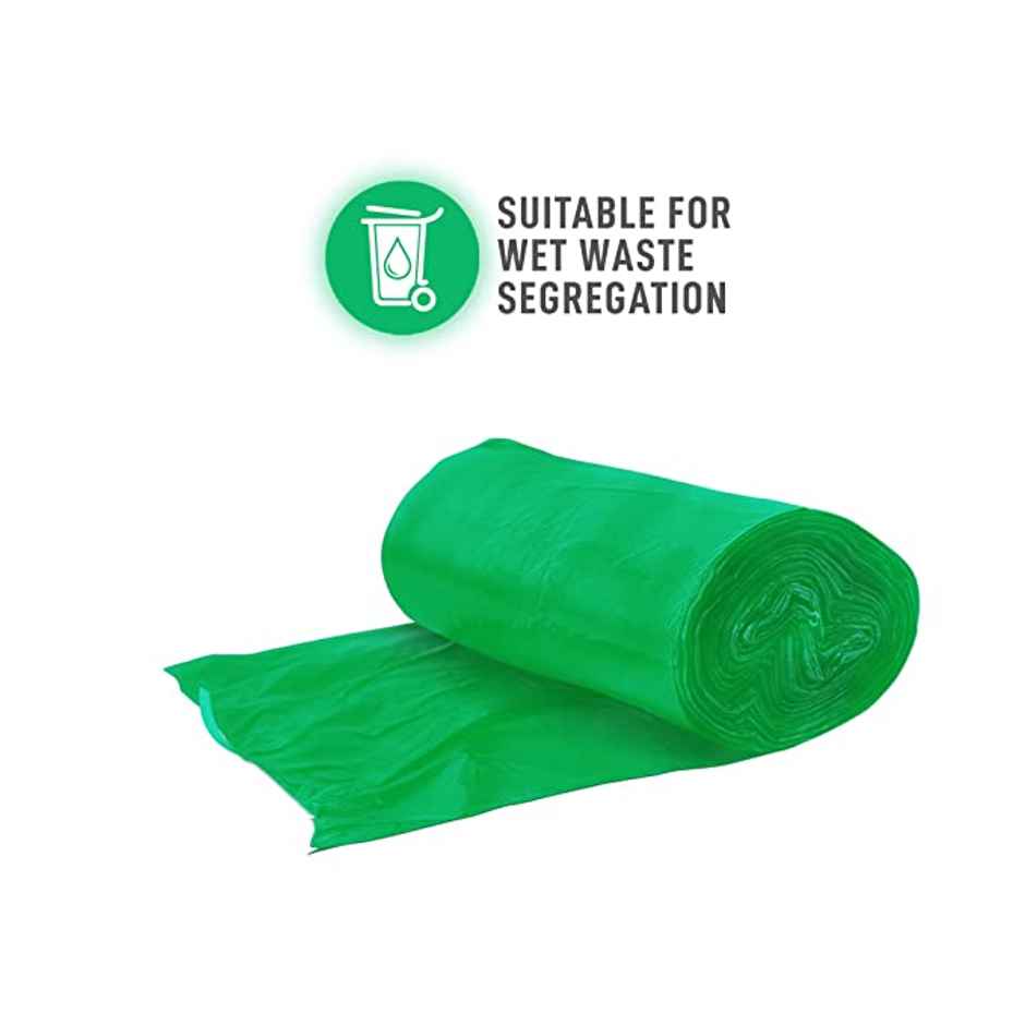 Earthmate Green Leaf Compostable Garbage Bags - Green Small | 17 x 19 Inch