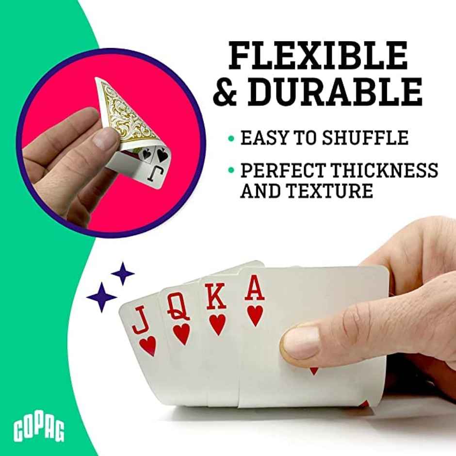 Parksons Copag Texas Hold'em, Poker Size, Jumbo Index Playing Cards, Black & Burgundy