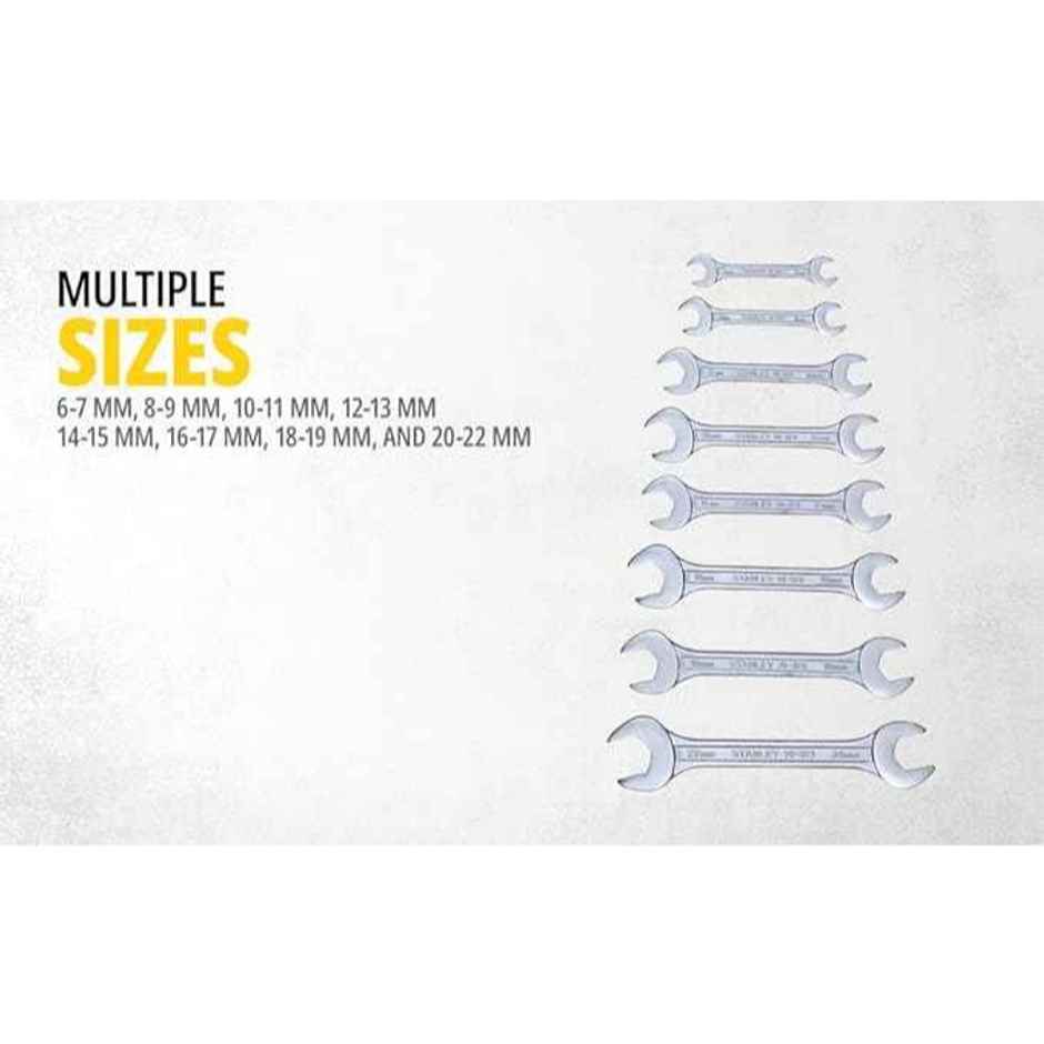 STANLEY 70-379E 8-Piece Matte Finish Chrome Vanadium Steel Double Open-End Spanner Set