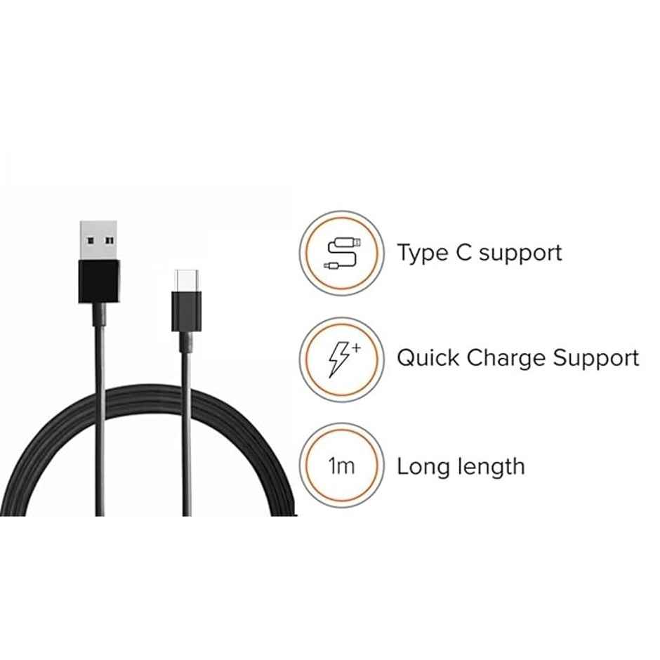 Basics Ind Fast Charging Usb To Type C Charging Cable | Black